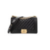Chanel Boy Handbag Black Gold