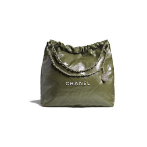 Chanel 22 Bag Couro De Novilho & Metal Prateado Caqui