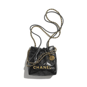 Chanel 22 Mini Handbag Black Gold