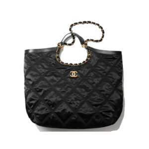 Chanel Maxi Shopping Bag Nylon gros grain & gold tone metal