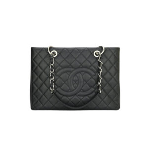 Chanel Shopping Handtasche Bag Black Silver