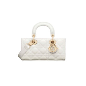 Dior Lady D-Joy Small Bag Latte Patent Cannage Calfskin White M0613OWCB_M030