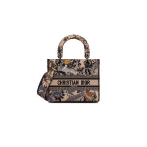 Dior Lady D-Lite Medium Bag Beige Multicolor Dior Jardin d’Hiver Embroidery