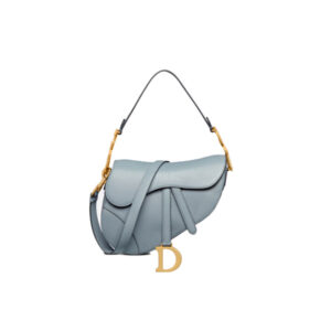 Dior Saddle Bag With Strap Cloud Blue Goatskin