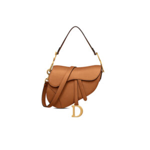 Dior Saddle Bag With Strap Golden Saddle Grained Calfskin