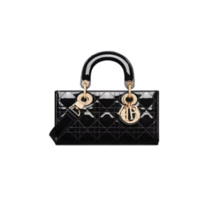 Dior Small Lady D-Joy Bag Black Patent Cannage Calfskin