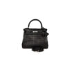 Hermes Kelly Retourne 25 Black Matte Alligator Palladium Hardware